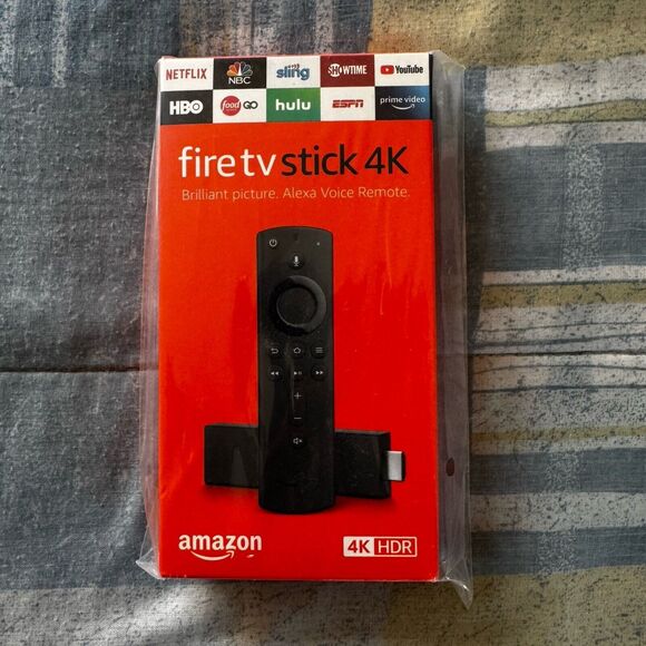 Firetv Stick 4k HDR New In Box Amazon Alexa Voice Remote *SEALED* - Picture 1 of 4